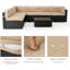 Ensemble de conversation modulaire en rotin 7 pièces avec foyer-2005392536-2005392538