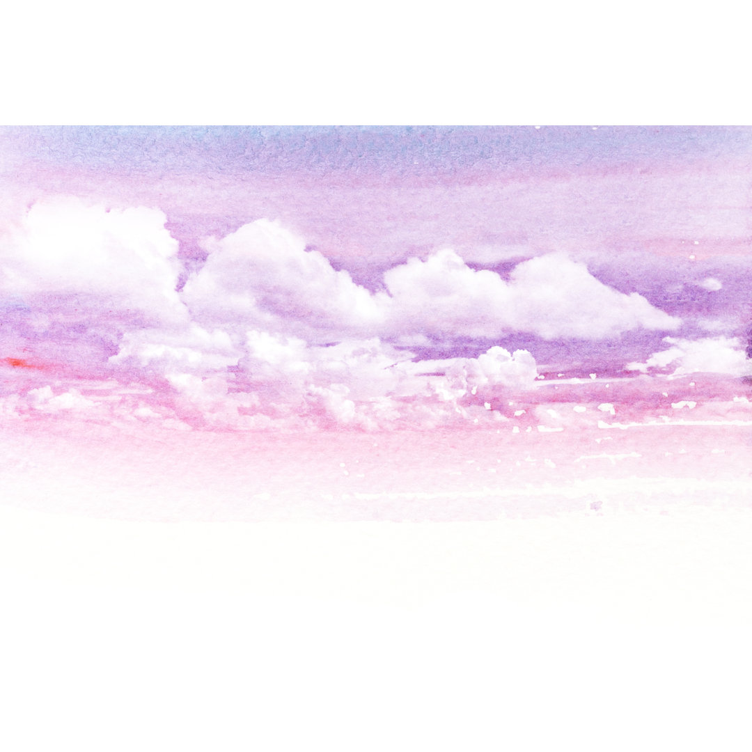 Aquarell Illustration einer Wolke. - Gewickelte Leinwand Grafik