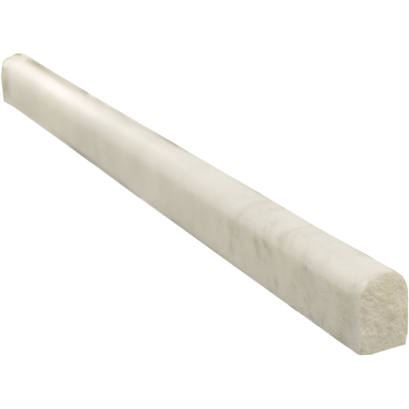 White Carrara 1/2" x 12" Pencil Marble Look Wall Liner