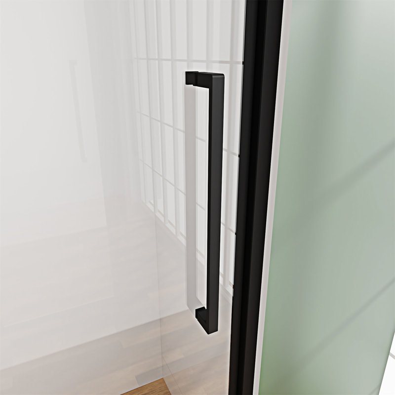 Porte de douche en verre à charnière semi-sans cadre