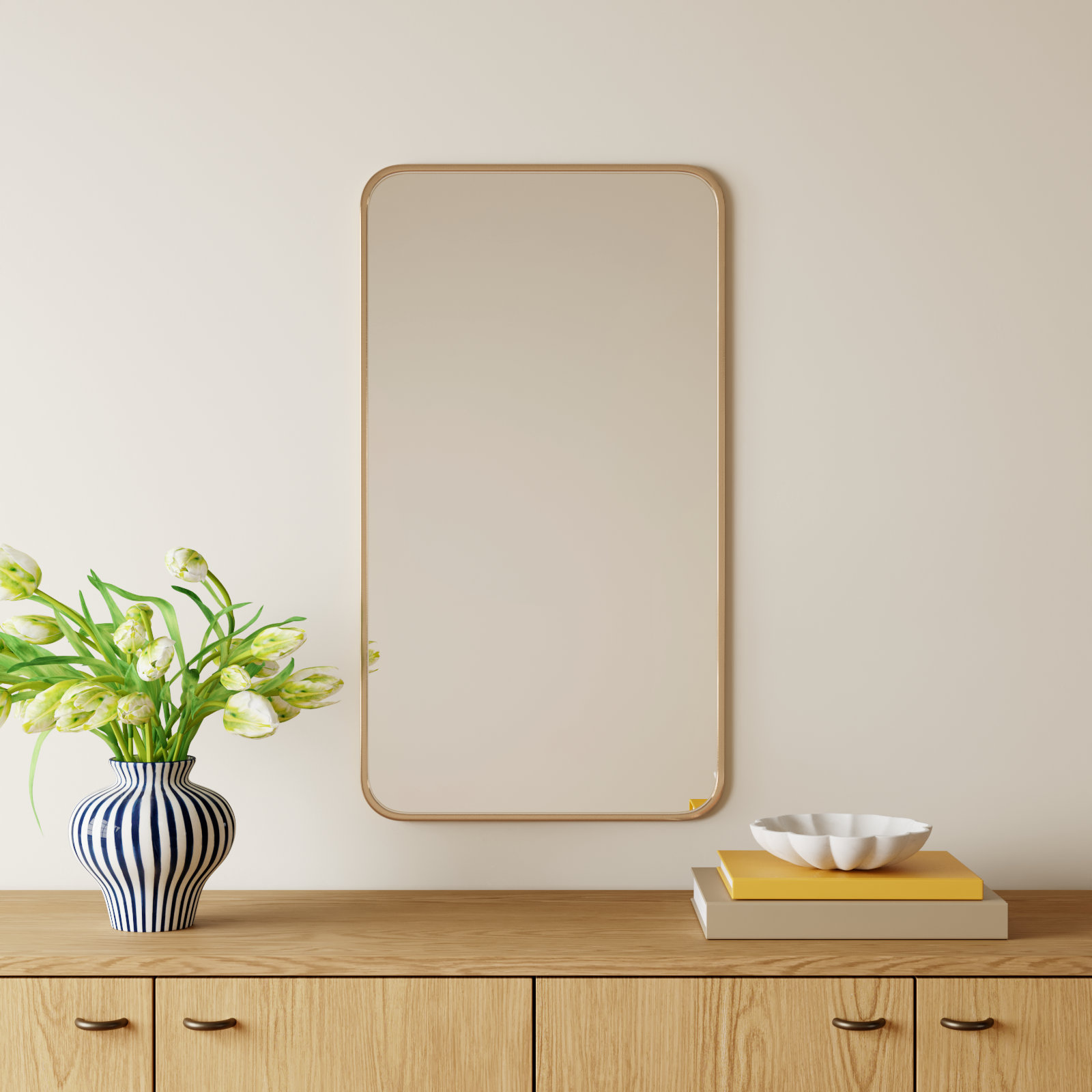 Sabine Accent Mirror, 36'' H x 20'' W, Brass