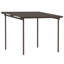 3 X 3m Lean-to Garden Pergola With Waterproof Hard Metal Roof, Snow & Wind Resistant, Powder Coated Frame, Ground Stakes & Screws Included, Outdoor Hardtop Gazebo, Brown