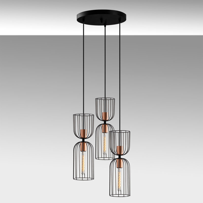 Luminaire suspendu géométrique à 3 lumières Frerichs