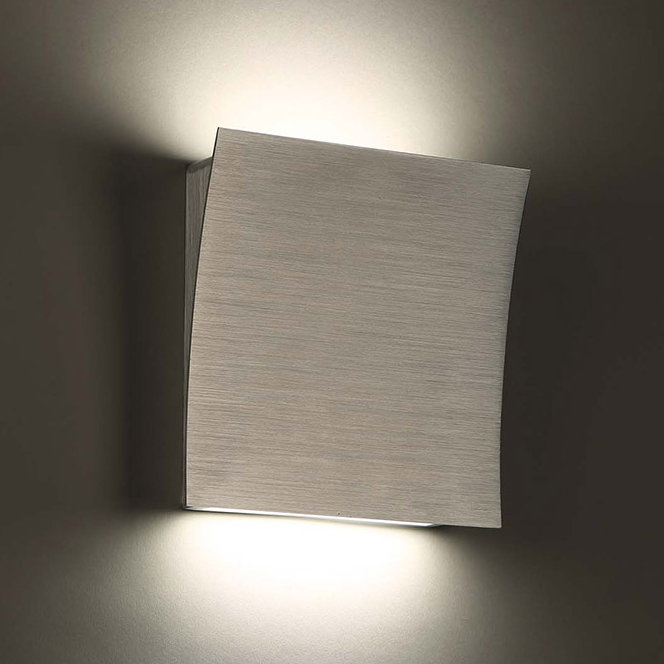 Plafonnier encastré 1 lumière Slide, Aluminium brossé, 3000 K