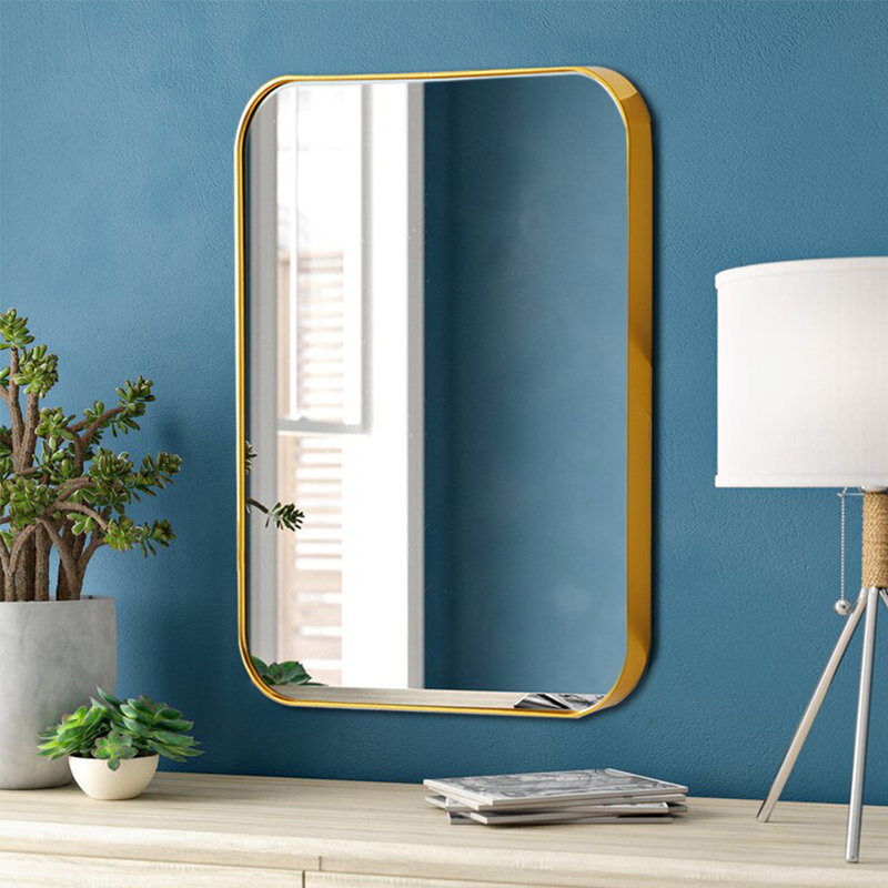Aluminum Rectangle Mirror, Gold