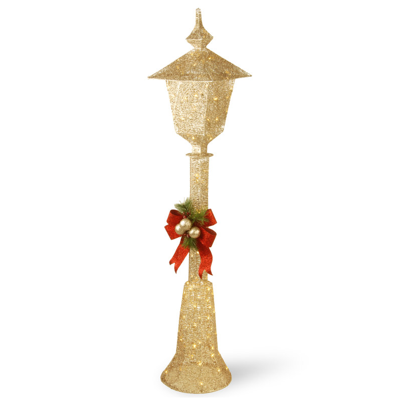 60 in. Pre-Lit Crystal Champagne Lamppost