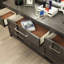 Table de chevet contemporaine grise 1Pc, 2 tiroirs, plateau doublé de feutre, bois massif et placage, facile à assembler pour la chambre à coucher