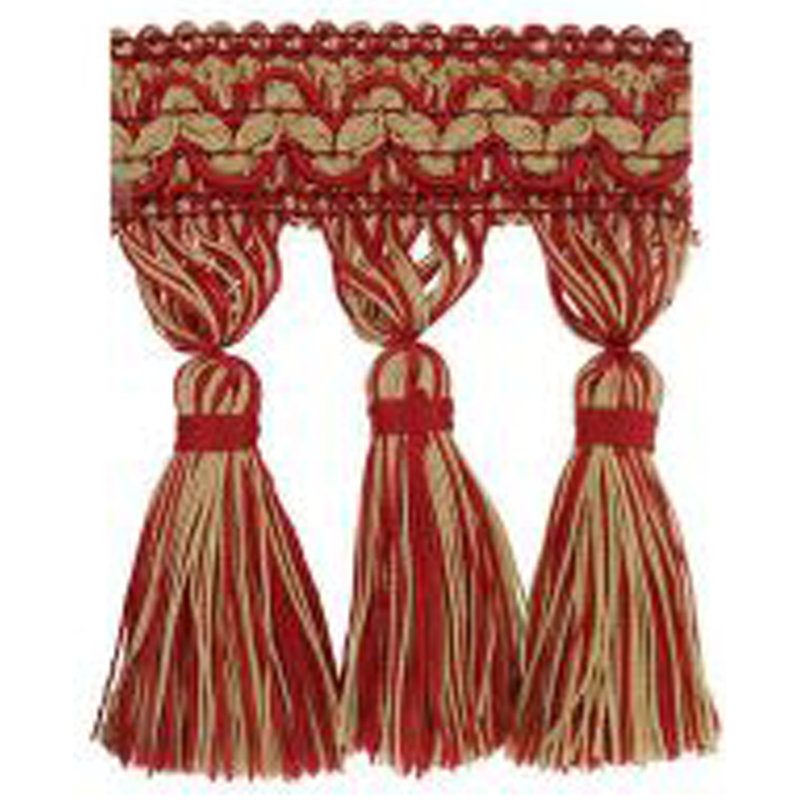 Tissu Malaga, Rouge / Beige