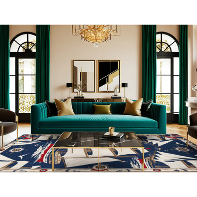  Washable Tall ships Nautical Area Rug