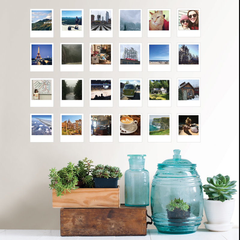 White Rectangular Geometric Wall Decal Kit