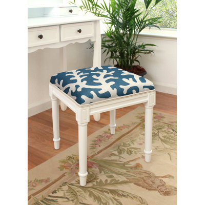 Abelardo Solid Wood Vanity Stool by Highland Dunes