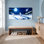 «Snowy Moonlight Herons», ensemble de 1 reproduction d'art sur toile tendue sur toile
