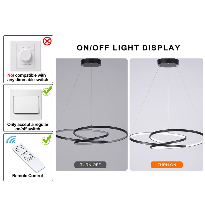 1 - Light Dimmable Unique/Statement LED Pendant