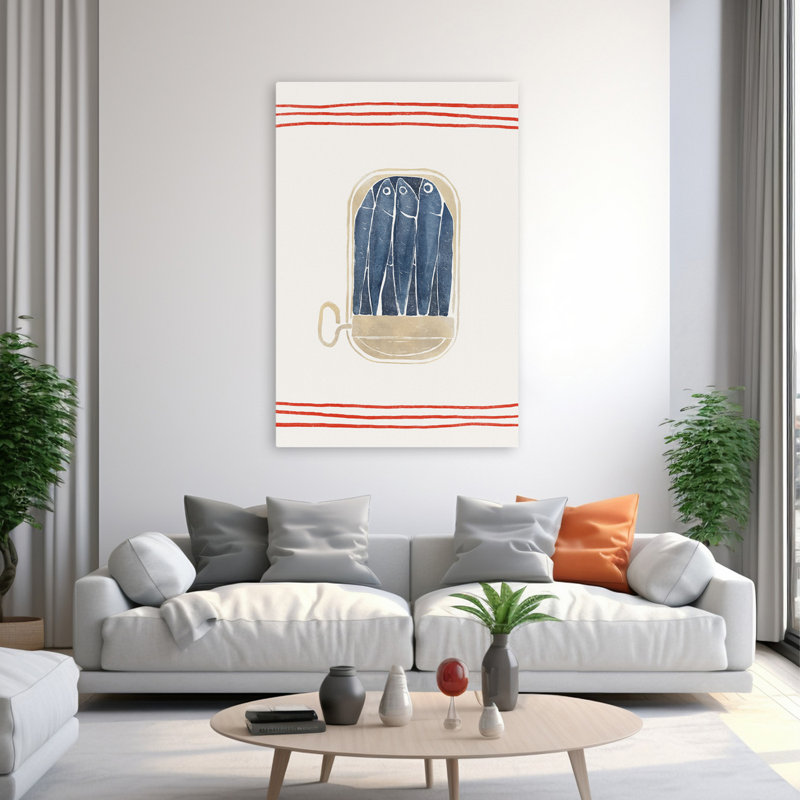 Sardines - art de poisson de cuisine, H 60 po x l 40 po