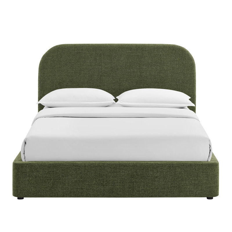 Structure de lit plateforme tapissier Doron, Grand lit, Feuillage