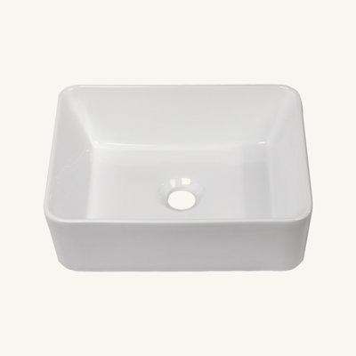 Lavabo de salle de bain vasque rectangulaire en céramique 16 po x 12 po