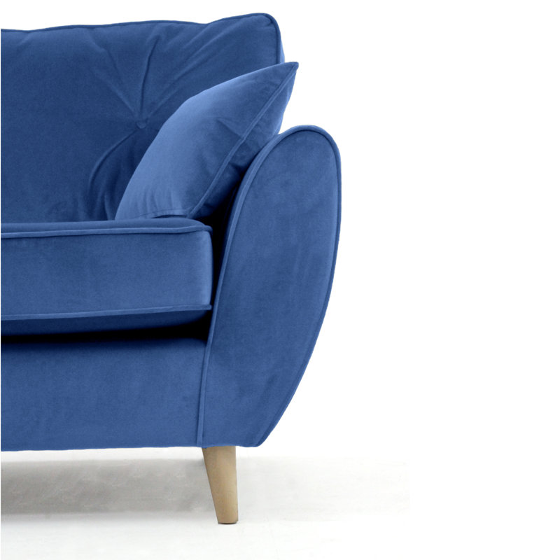 Rafe 2 Seater Velvet Sofa, Electric Blue Velvet