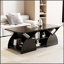 Table basse de coin rectangulaire en bois d'ingénierie avec tablettes ouvertes, assemblage facile et structure robuste pour les salons modernes-858373922