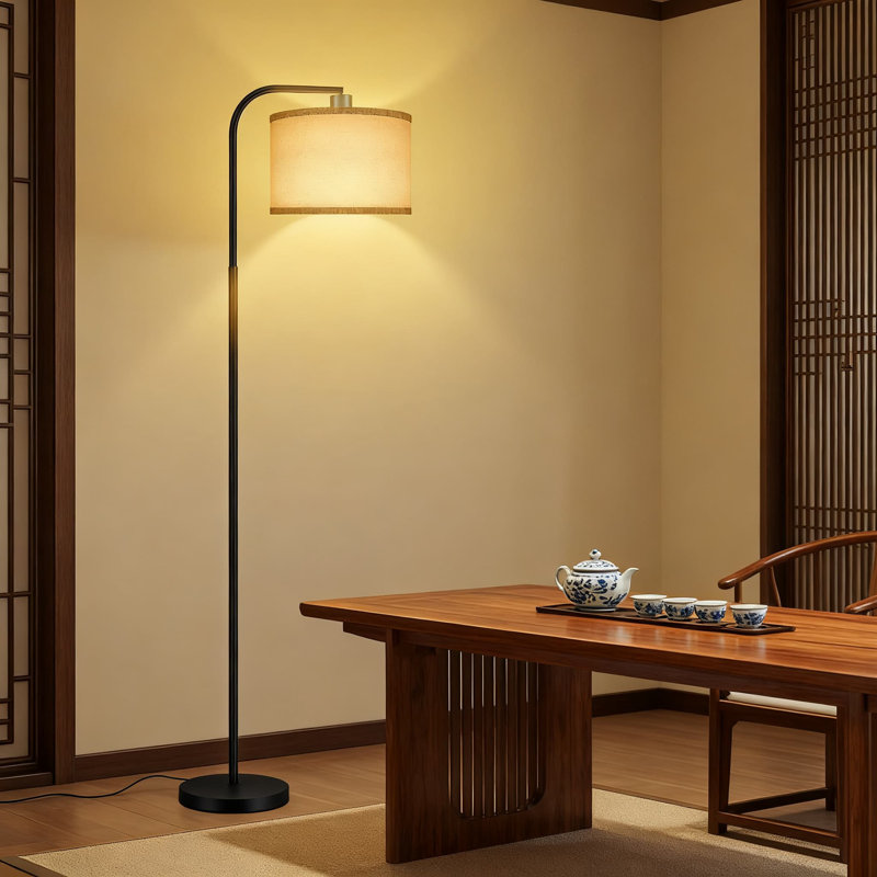 Lampe sur pied arquée moderne avec télécommande, luminosité gradable continue et température de couleur 2700K-6500K, abat-jour flexible pour le salon, la chambre à coucher, le bureau, l'éclairage de la salle d'étude