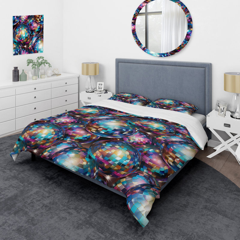 Ensemble de housse de couette Popart Digital Disco Dance I, Housse de couette pour très grand lit et 2 très