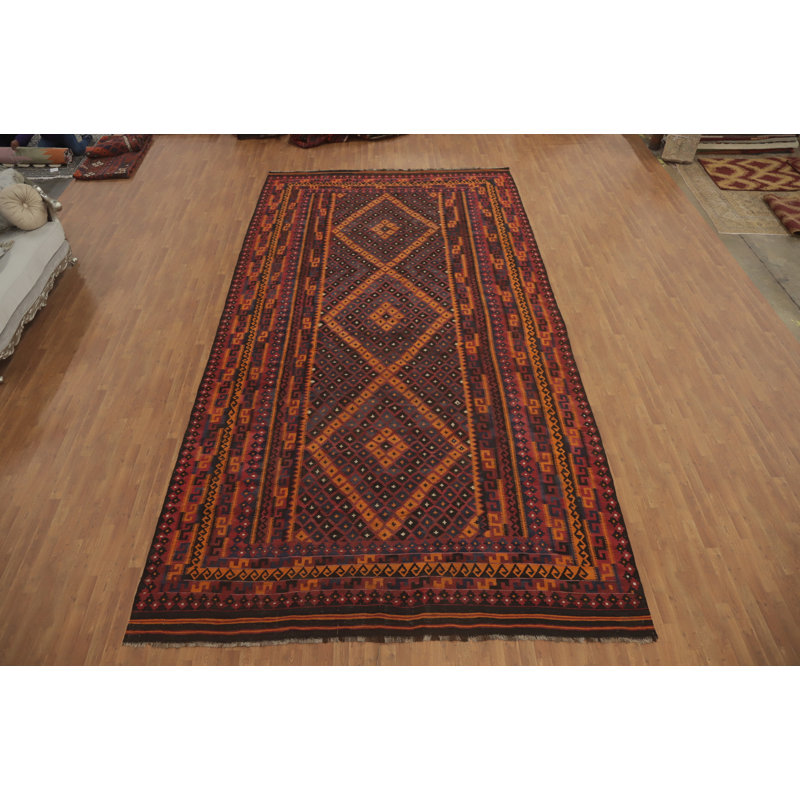 Tapis géométrique Kilim 10 x 18