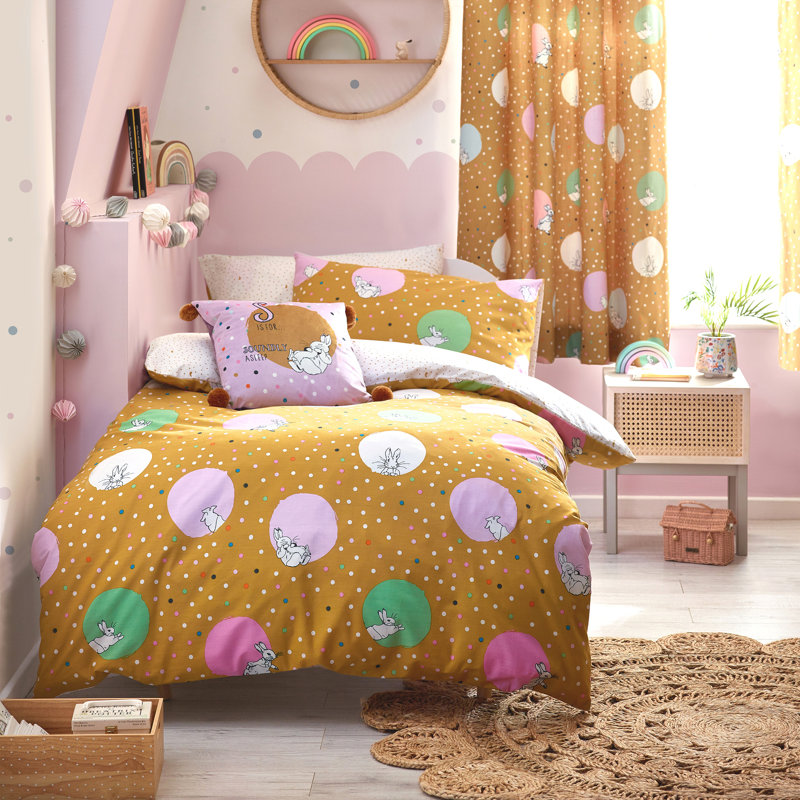 Dotty Peter Rabbit Cotton Blend Dots Duvet Cover Set with Pillowcases, Double 200 x 200 cm - 2 Standard Pillowcases