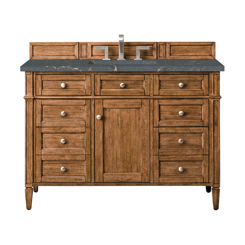 Brittany 48'' W Single Vanity, Saddle Brown, Parisien Bleu, 8" Widespread