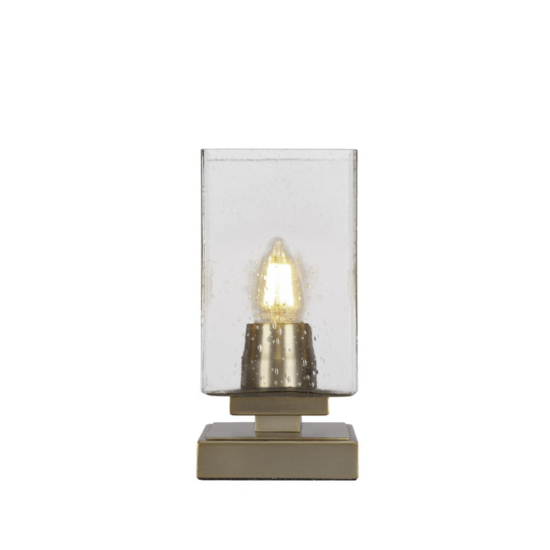 Whitmire Accent Lamp Shown In New Age Brass Finish With 4" Square Clear Bubble Glass