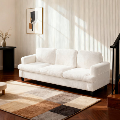 Canapé 87,4 po à 3 places avec sièges profonds, canapé moderne pour le salon, accoudoirs confortables et sièges et dossiers