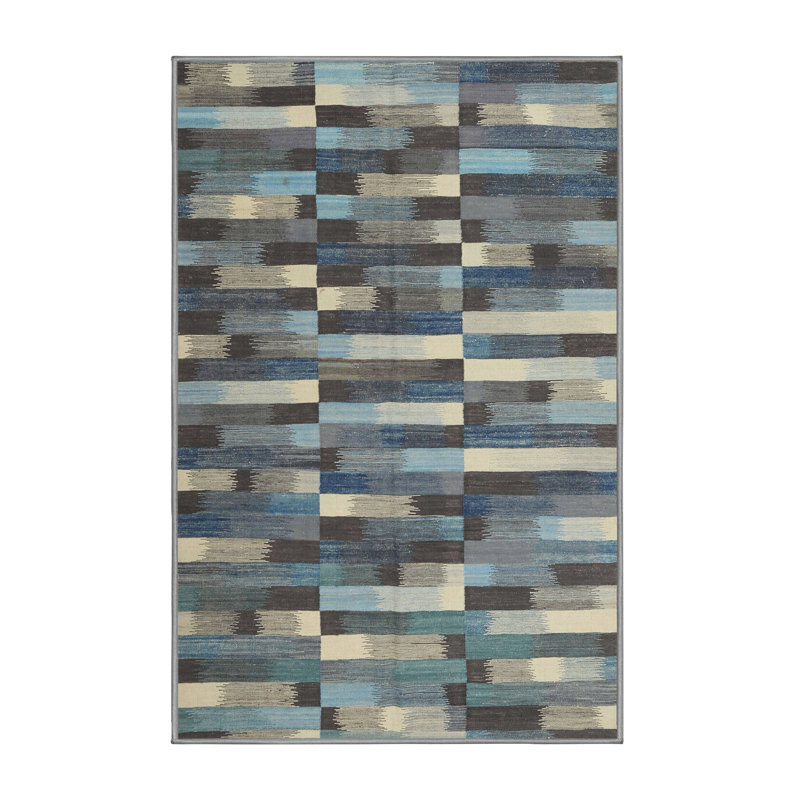 Tapis noir/gris/beige contemporain, Rectangle 7 pi x 9 pi