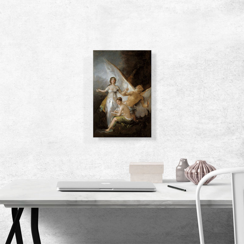 " Truth, Time And History " by Francisco De Goya Painting Print, 18" H x 12" W x 0.75" D