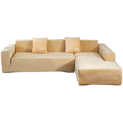 Box Cushion L-Cushion Sofa Slipcover and Thick Plush