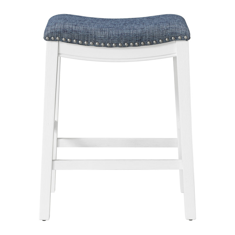 Tabouret de bar et de comptoir Clewiston, Tabouret de comptoir (assise de 24,75 po de hauteu, Lin blanc (blanc cassé)