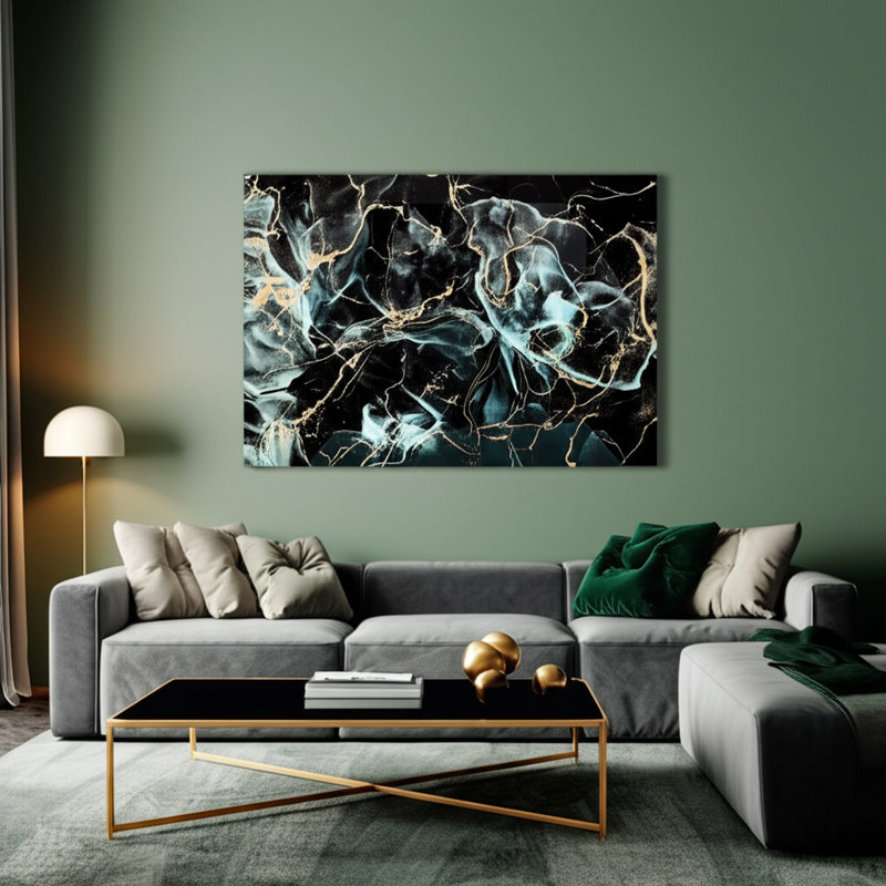 Abstract Metallic Tempered - Unframed Painting on Canvas