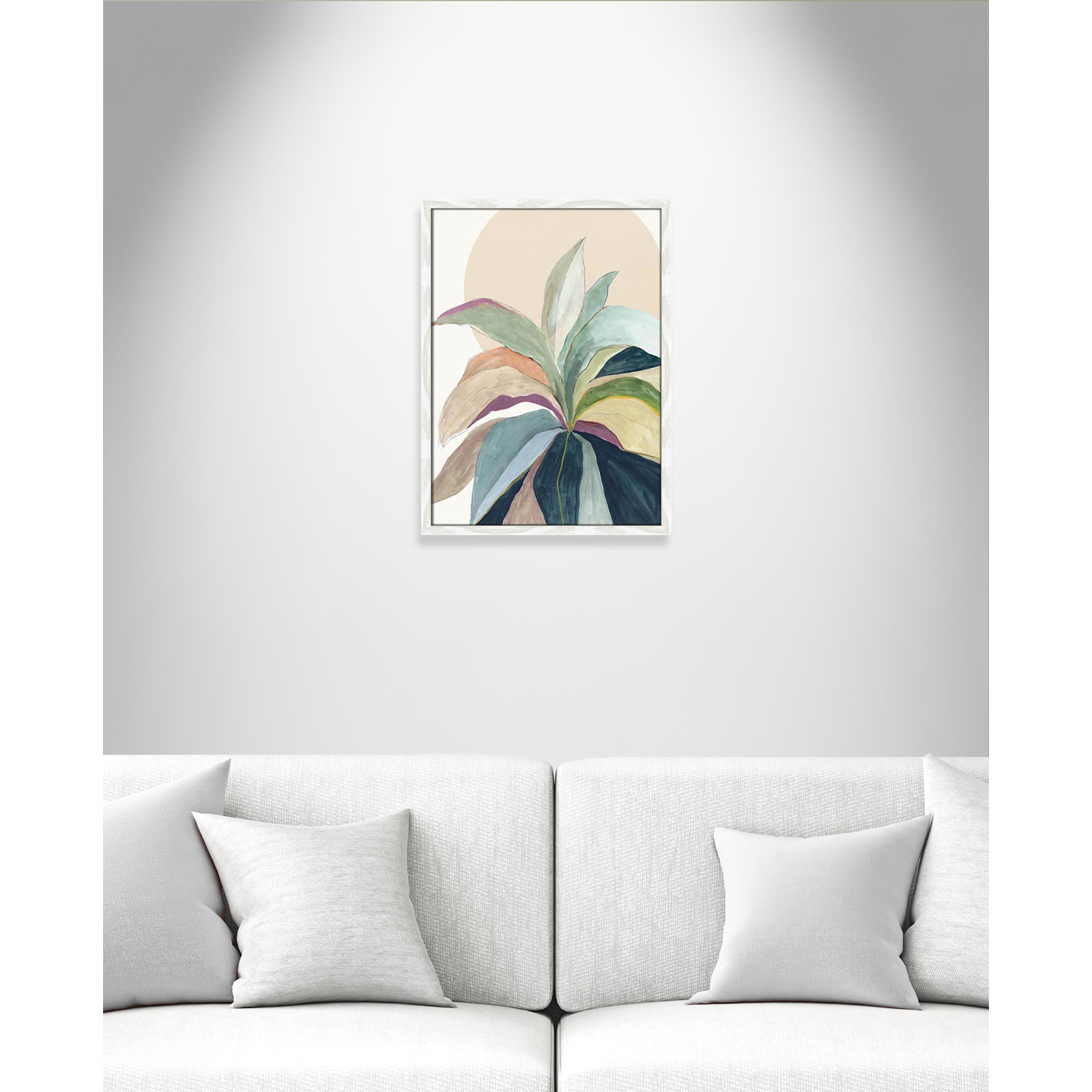 Sunny Bright Leaves II by Asia Jensen, White Slim Unmatted Picture Framed, 23" H x 17" W x 0.75" D