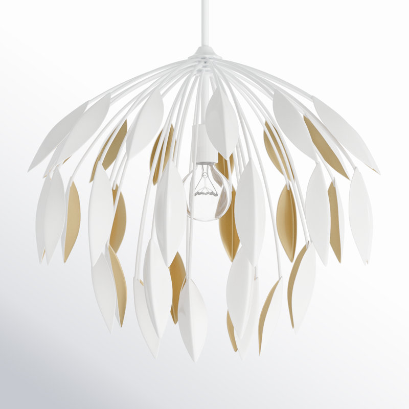 Luminaire suspendu 1 lumière, Blanc, H 68,75 po x l 20 po x P 20 po