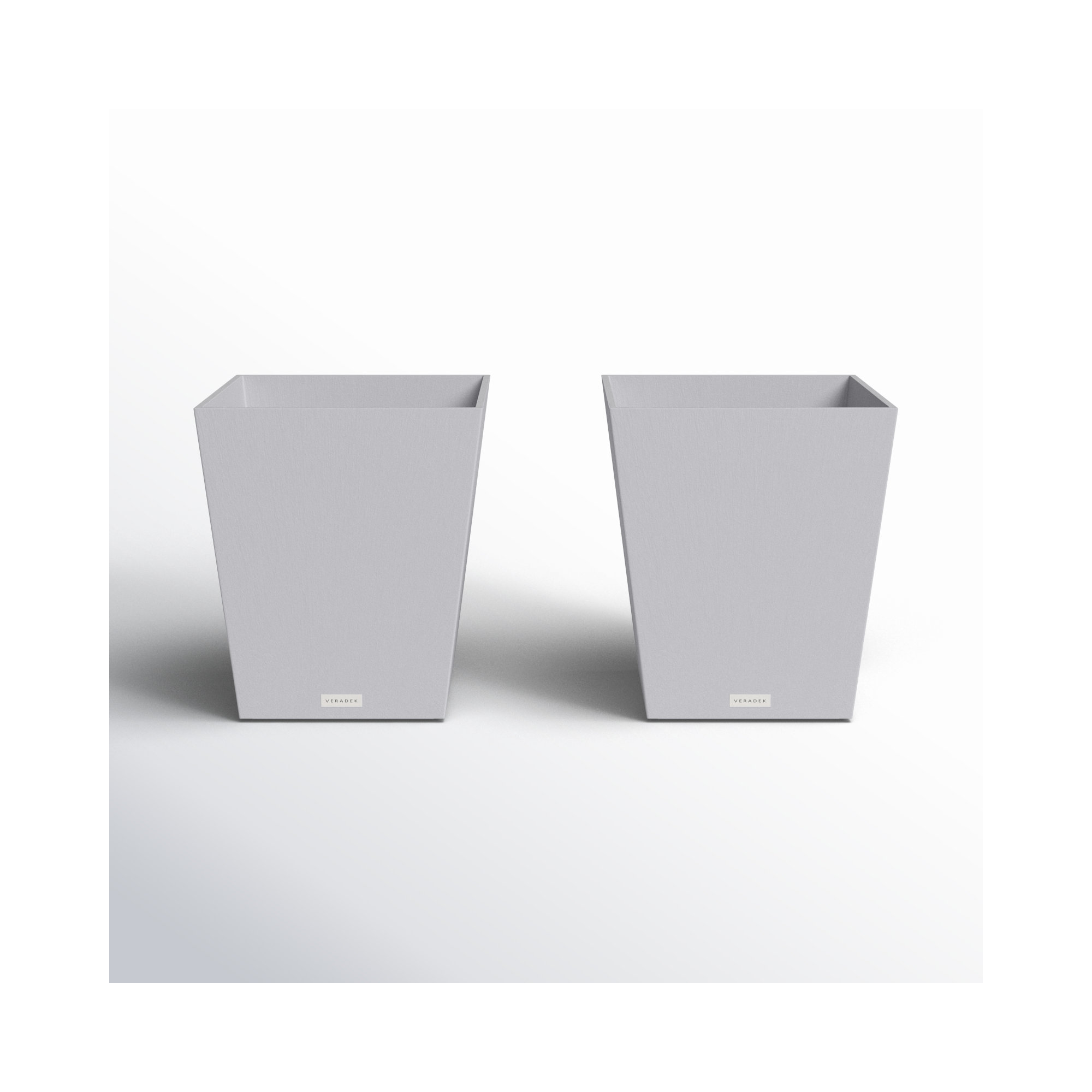 Pure Series Nobleton Planter, 2, 18" H x 16" W x 16" D, Charcoal Gray