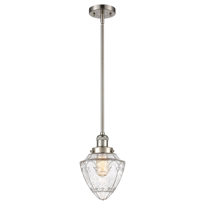 Franklin Restoration - Kymeshia - Mini-luminaire suspendu 1 tige 7 po - Ampoule DEL , Grainé, Nickel satiné brossé