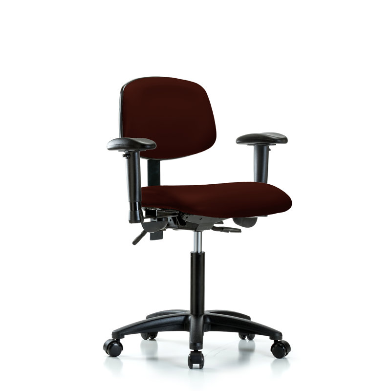 Chaise de tâches ergonomique Timothy, Bourgogne, Patins, Inclus