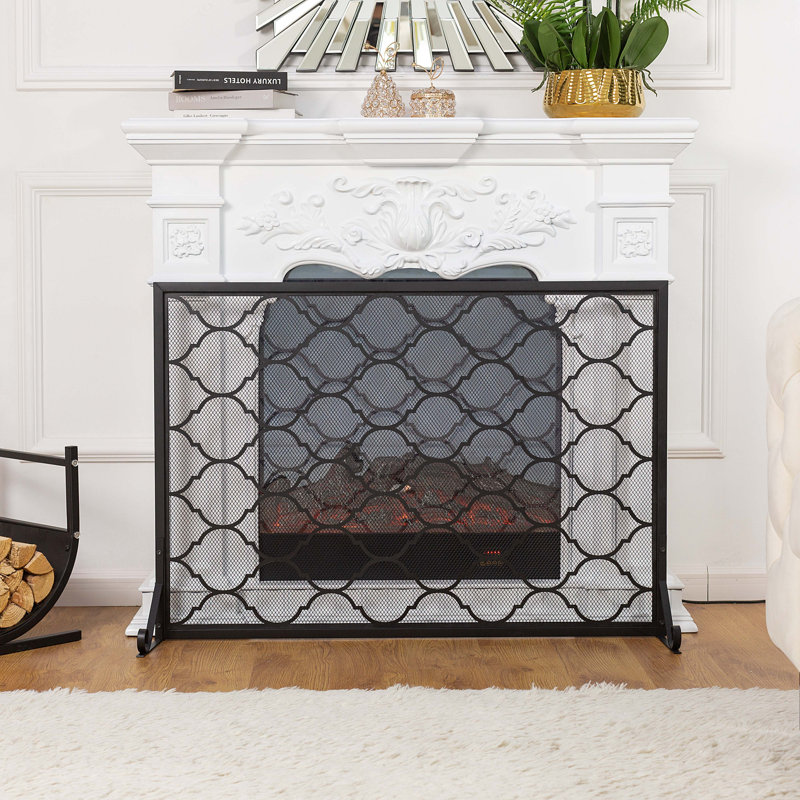 1 Panel Iron Fireplace Screen