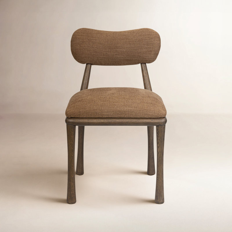 Juna Upholstered Dining Chair, Brown, Vintage Brown Oak