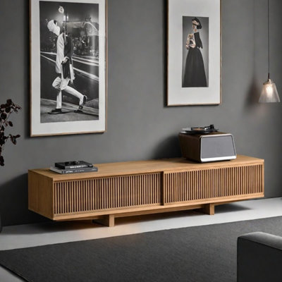 Retro design solid wood sense TV cabinet