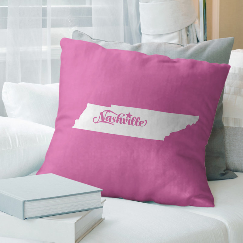 Pillow, Pink, Nashville, 14" x 14"