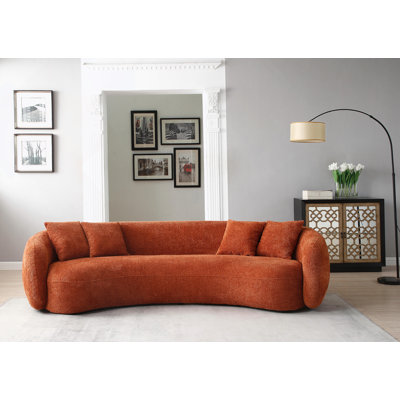 5 - Seater Boucle Sofa Sectional Curved Sofa With Teddy Fleece, Offering Comfort, Style And Relaxation For Family Gatherings