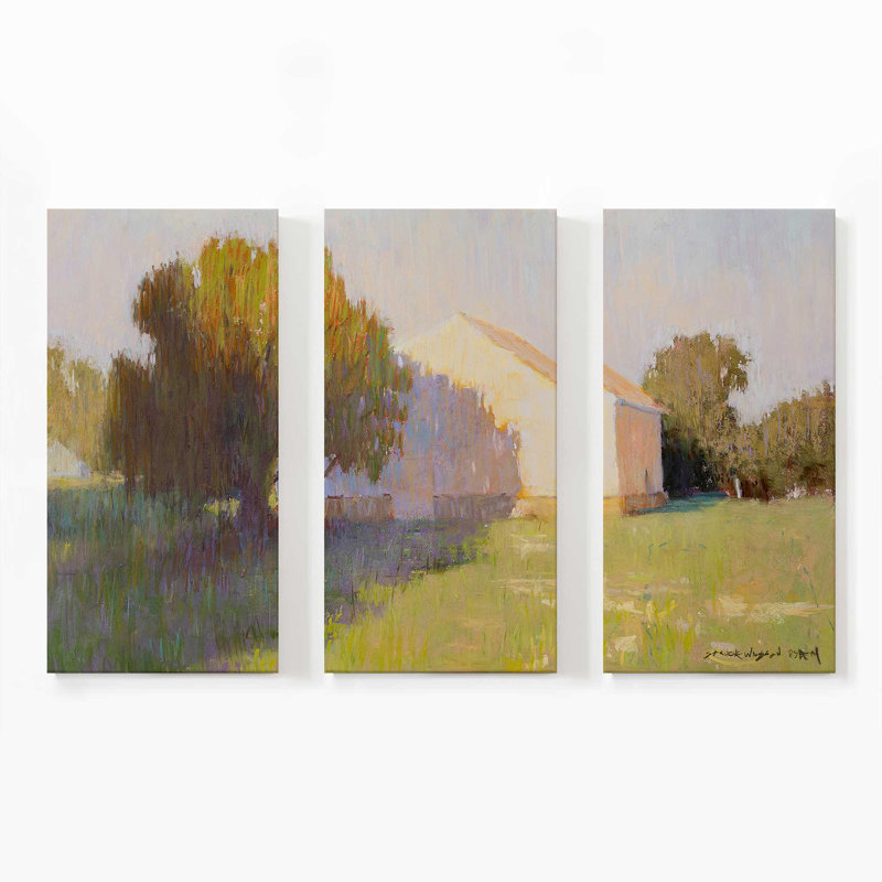 Dawn's Rustic Awakening | 3 Panel Split Large Canvas Print, 36" H x 54" W