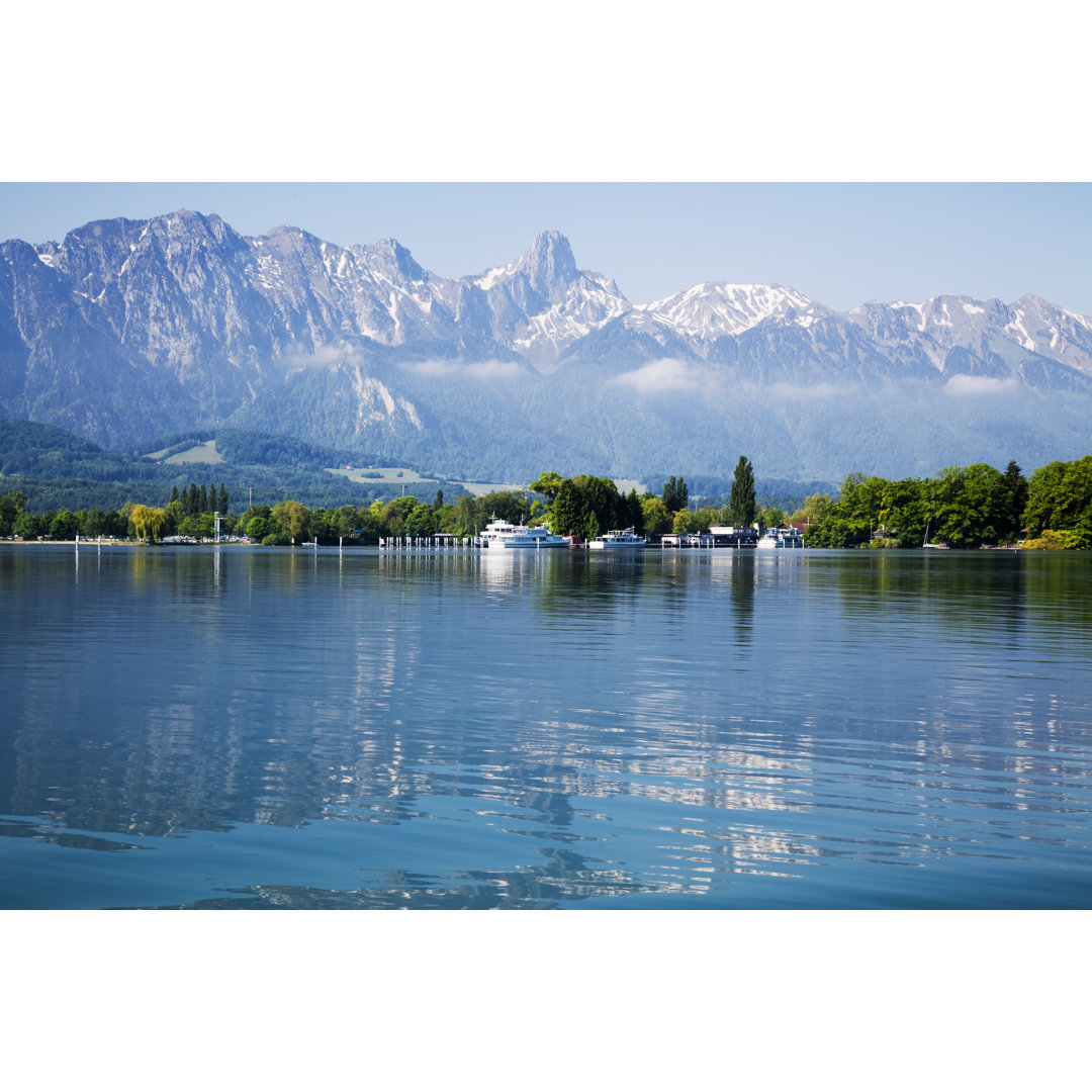 Der Thunersee und die Schweizer Alpen - Leinwandbild