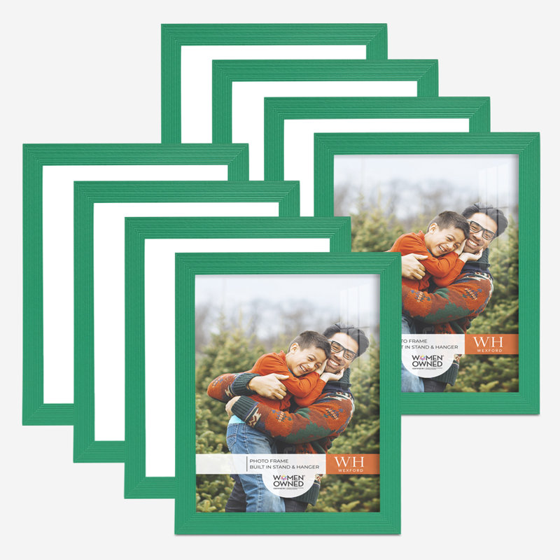Ensemble de 8 cadres muraux en bois 8 pièces, 8 po x 10 po, Vert émeraude