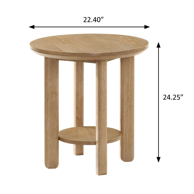 Table de bout transitionnelle l 22,4 po, brun, Light Oak / Brown, Light Oak