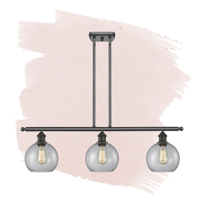 Baptista 3 - Light Kitchen Island Pendant, Oil Rubbed Bronze, Clear