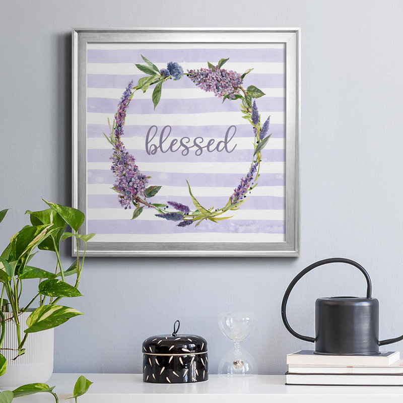 Lavender Blessed - cadre photo, art textuel sur toile, H 22,5 po x l 22,5 po x P 1,5 po, Toile argentée